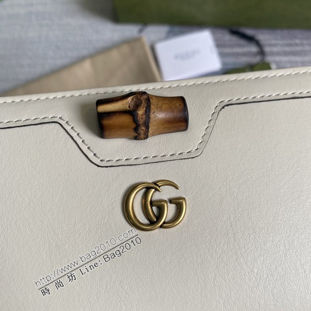 Gucci新款錢包 古馳竹子設計拉鏈女錢包 Gucci全皮純色長錢包 658634  ydg3021